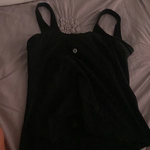 Black Lulu Align Tank top. Bra Liner attached. Long version